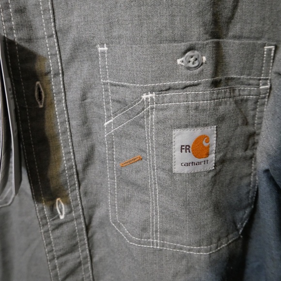 BNWT FLAME-RESISTANT CARHARTT LOOSE FIT LONG-SLEEVE BUTTON-FRONT SHIRT SIZE L - Picture 8 of 13